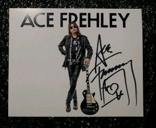 KISS ACE FREHLEY SIGNED SPACEMAN 8x10 PROMO PHOTO VIP LAMINATE GUITAR PICK 2019 8