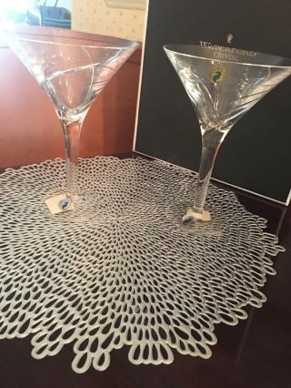 WATERFORD Martini GLass Pair (Made On Ireland) On Box / Or Candy Dish 3