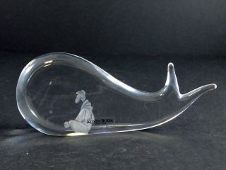 Kosta Boda Jonah In The Whale Art Glass Paperweight Vicke Lindstrand 5.  75 Inches