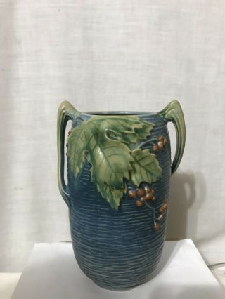 Roseville Pottery Blue Bushberry Vase 31 - 7