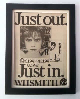 U2 War Whs 1983 Poster Ad Framed Fast World Ship