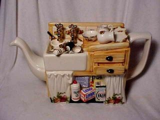 Paul Cardew Royal Albert Sink Teapot W/cup Bowl Candle Stick Plate Pot