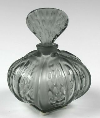 Vtg Lalique France Art Glass Mirabel Grey Colored Crystal Perfume Bottle Nr Hld