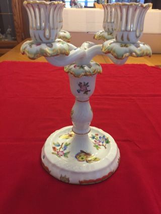 Herend Queen Victoria Four Light Candle Holder,  Circa 1965.