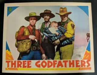Three Godfathers 1936 Mgm Lobby Card Very Fine Scarce