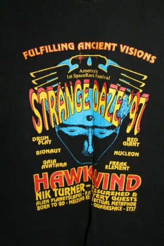 1997 Vintage RARE Strange Daze Concert T - shirt size XL 1st Space Rock Festival 2