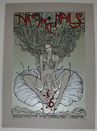 Nine Inch Nails 2009 Singapore Concert Poster By Malleus