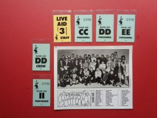 Live Aid,  Band Aid,  Promo Photo,  6 Backstage Passes,  Bob Geldof,  Bono,  Phil Collins