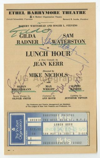 Lunch Hour - Broadway - Playbill Page Signed By Gilda Radner And 4 Others