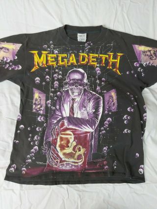 Vintage Megadeth Vic Rattlehead All Over Print Official Merch