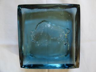 Whitefriars Buffalo or Bison architectural art glass slab,  1960s/ early 1970s 2
