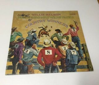 Country Music Hall Of Fame Willie Nelson Autographed Record Album Cover Signed