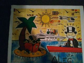 Alec Monopoly Signed Canvas Matte Finish Style Print 30 X 40 Inches