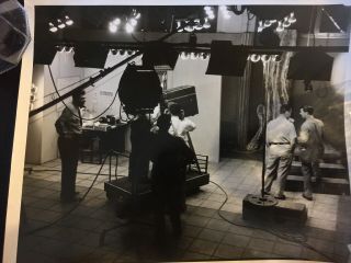 Vintage Behind The Scenes Television Studio Set.  8 " X 10 " B & W.