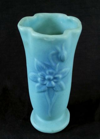 Antique Van Briggle Pottery Turquoise " Columbine " Vase,  Ca 1940 