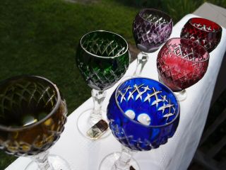 Anna Hutte vintage cordial wine glasses goblets handcut bleikristall,  set of 12 5