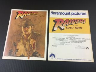 Vtg Indiana Jones Raiders Of The Lost Ark Press Kit Paramount 1981 Incomplete