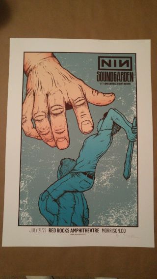 Nine Inch Nails Soundgarden Print By Jermaine Rogers Red Rocks Poster Nin Poster