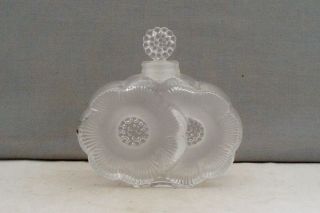 Lalique Glass France 2 Fleurs Design Perfume/scent Bottle