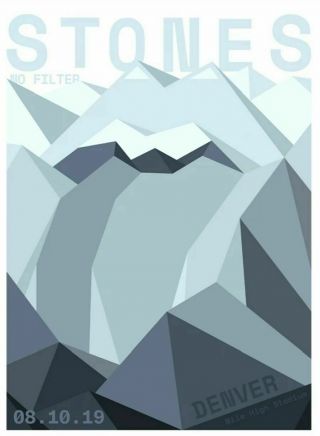 Rolling Stones 2019 No Filter Denver Colorado Lithograph Poster