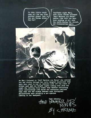 Chrome Rare 1979 Promo Poster Half Machine Lip Moves Post Punk Experimental