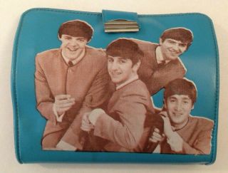 Vintage Ramat Co.  London The Beatles Blue Wallet Coin Purse With Photo Cards