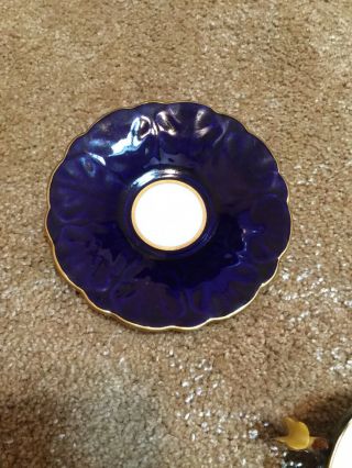 Antique Aynsley Cobalt Blue Butterfly Handle Cup & Saucer B1399 8