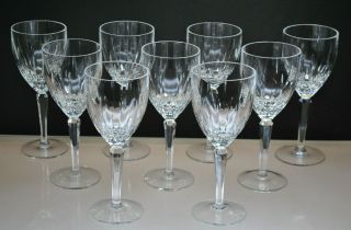 (set Of 9) Vintage Lenox " Clarity " Pattern Crystal Wine Glasses 7 " Discontinued