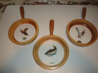 Rosemeade Pottery Pheasant,  Mallard And Walleye Plaques Les Kouba Rare