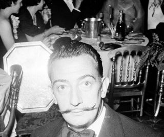 Salvador Dali At Party In Tuxedo Rare Candid 8x10 Photograph