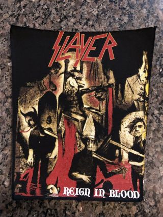 Vtg Slayer Backpatch Patch Reign In Blood Rare 80s Metal Iron Maiden Metallica