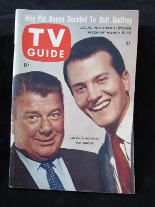 Tv Guide March 9,  1957,  Arthur Godfrey,  Pat Boone,  No Label