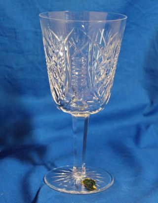 Waterford Crystal Stemware,  Clare Cut Water Goblet Glass,  6.  78 In.
