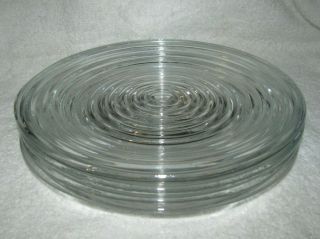 Anchor Hocking Set Of 4 Manhattan Clear 8 3/4 Inches Salad Plates Rare Vintage