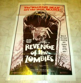 Revenge Of The Zombies Horror Movie Poster 1976 Seventies Shaw Brothers