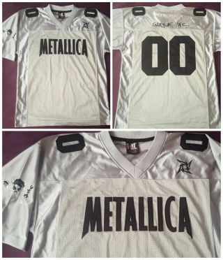 Metallica Vintage T - Shirt Garage Inc Extremely Rare Embroidered Football Top Xl