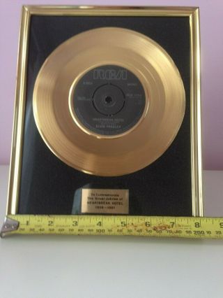 Elvis Presley 24carat Gold Record Silver Jubilee Heartbreak Hotel Authentic.