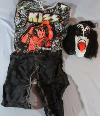 1978 KISS DEMON GENE SIMMONS Collegeville Aucoin Mask Costume Complete w/ Box 2