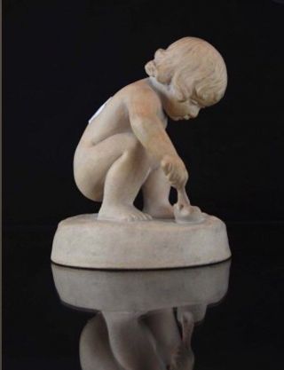 Rare Ipsen Terra - Cotta Figurine Of A Child Ci 1927 - 51 Denmark By Adda Bonfils