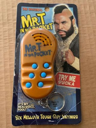 Mr.  T Autographed In Your Pocket - 6 Helluva Tough Guy Sayings Key Chain Recorder