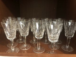 Set Of 14 Waterford Crystal Lismore Sherry / Port Glasses 5 1/8”h -