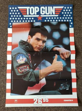 Top Gun 1986 Movie Cassette Promotional Poster 36 " X 24 " Tom Cruise