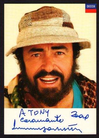 Luciano Pavarotti Opera Autograph Signed Photo To Tony