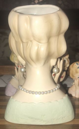 Vintage Lady Head Vase,  Inarco E - 193/L.  8” Tall 6
