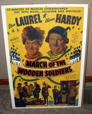 1934 Laurel & Hardy " March Of The Wooden Soldiers " Movie Poster