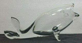 Vintage Small Blenko Glass Clear Hand Blown Fish 971 - S Mid Century Modern