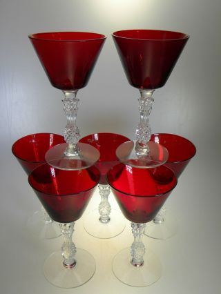 Morgantown Plantation Ruby Liquor Cocktail Glasses Set Of 7
