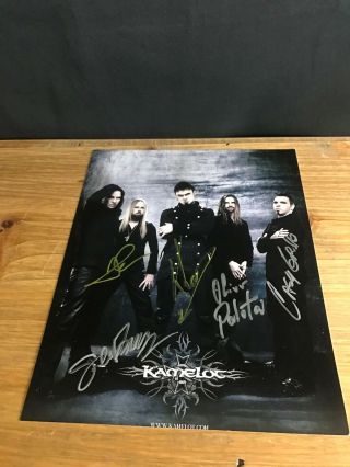 Metal Band Kamelot Signed 8x10 Color Photo Casey Grillo,  Roy Khan,  Oliver Palotai,