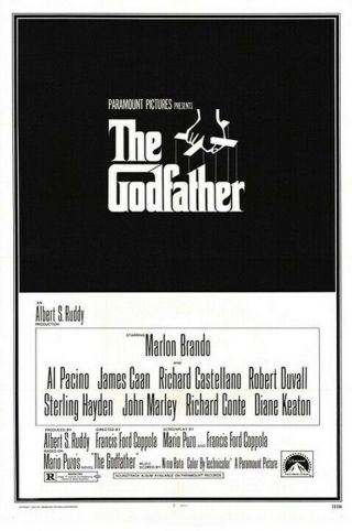 The Godfather (1972) Movie Poster Reissue 1982 - Single - Sided - Rolled
