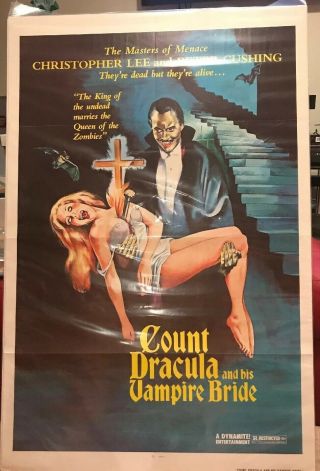 Vintage Count Dracula And His Vampire Bride 1 - Sheet 27x41 Lee Peter Cushing